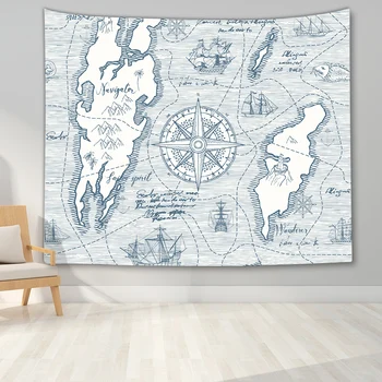 Mapa sveta Gobelín Abstraktné Retro Mapu Gobelín Stene Visí Umenie na Obývacia Izba, Spálňa Koľaji Domova
