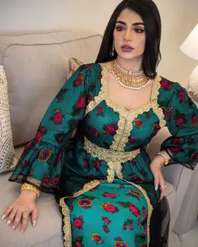 Bangladéš Dubaj Abayas Pre ženy Hidžáb Večerné Šaty arabčina Kaftane Marocký Kaftan Djelaba Femme Moslimské Oblečenie Islamské Oblečenie
