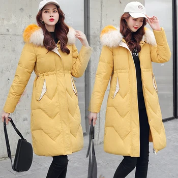 Zimná bunda ženy nového roku 2020 kórejský polovici dĺžky srsti ženy dole bavlnená bunda módne hrubšie voľné parkas žena TYJTJY