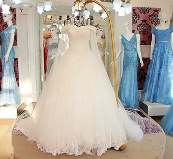 Linyixun Luxury Line Vysoko kvalitné Svadobné Šaty Crystal Korálkové Čipky Nevesta Princeznej Výšivky Milú, Svadobné Šaty 2018