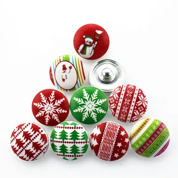 Veľkoobchod 50pcs Mix Tlač Snowflake Modul Tlačidiel 18 mm Vianočné snap Zázvor Snap Náramok&Bangles DIY Snap Šperky, Prívesky