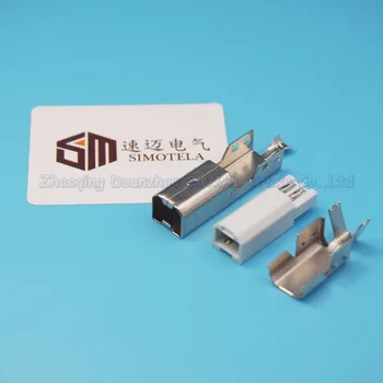 Doprava zadarmo 30sets 3 v 1 USB-B-typ mužskej plug námestie úst tlačiareň zástrčku s shell