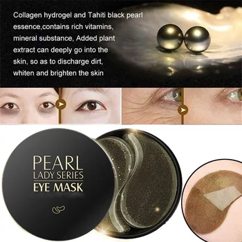 Black Pearl Očná Maska 60pcs Odstraňovač temný Kruh Proti Vráskam Kolagénu Očné Škvrny Pod Okom, Spanie Hydratačná Maska