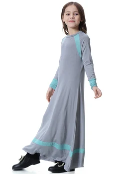 Moslimské Deti Abaya Enfant Dlhé Šaty, Maxi Šaty Abaya pre Deti Kimono Ramadánu Kaftan Marocký Kaftane Dievčatá Islamské Oblečenie