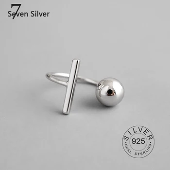 Skutočné 925 sterling silver prst prstene pre ženy držať loptu otvoriť Trendy jemné Šperky Veľké Nastaviteľné Starožitné Krúžky Anillos