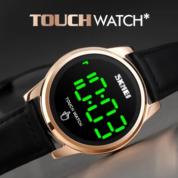 Móda Quartz Digitálne Hodinky Značky SKMEI pánske Náramkové hodinky Luxusné Nehrdzavejúcej Ocele Mužov Náramok LED Dotykový Displej Hodiny Pre Mužov