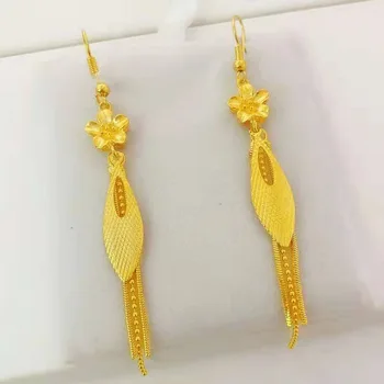 Nová Zlatá Farba kvetu Strapec Visieť Náušnice pre Ženy, Svadobné Drop Earing Brinco Módne Šperky Dary