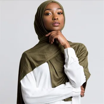 2019 ženy obyčajný bublina bavlna jersey šatku na Hlavu hidžáb zábal farbou hlavový most šály foulard femme moslimských hijabs obchod