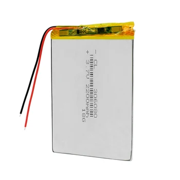 Polymer lithium batéria 306080 2200 mah PDA šikovný tablet 3,7 v Nabíjateľná Batéria Pre MP5 GPS, DVD Fotoaparátu iPad Reproduktor