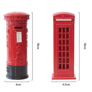 Peniaze Boxy Vintage Kovaného Železa Červená British Telefónnej Búdky Postbox Deti Ušetriť Peniaze Tank Girl Darčekové Dekorácie, Ozdoby