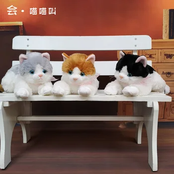 1pc 15-40 cm MÄKKÉ simulované mačka bábika plyšové hračky Kitty cat plyšový vankúš leží na spanie, vankúš, darček pre priateľku