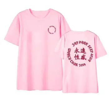 Kpop jay park sexy 4evr koncert rovnaké tlač o krk krátke rukáv tričko unisex móda letné štýl t-shirt 7 farieb