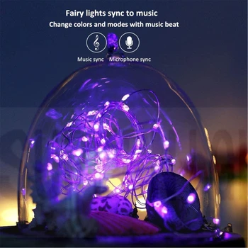 2/5/10/15/20 Metrov LED Svetlo String Vianočný Strom Dekorácie Svetlá Bluetooth USB RGB Aplikáciu Diaľkové Ovládanie Lampa Reťazec