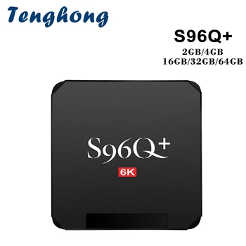 Tenghong S96Q Plus, Smart TV Box Android 10, 4G RAM, 32 GB, 64 GB ROM 2.4 G Wifi 4K Asistent Media Player Allwinner H616 Set-Top-Box