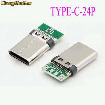 ChengHaoRan 20PCS-100KS DIY 24pin USB 3.1 usb3.1 Typu C, USB-C Muž zváranie, spájkovanie Zapojte Konektor SMT Typ