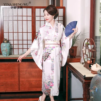 Yukata Ženy Japonské Kimono Tradičné Kúpanie Župan Sexy Žena Kvetinový Tlač Kimono Večer Nové Šaty Cosplay Kostýmy