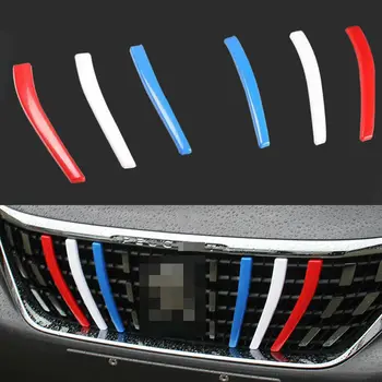 3 Farby ABS Auto Prednej Mriežky Vložte Kryt Čalúnenie Pás Pre Peugeot 3008 GT 2016-2018