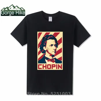 Ťažkých Kovov Klasických Skladateľov T-Shirt Mužov Chopin Retro Propaganda, t košele Lumbálna Chopin Kolo Krku kostým Chopin topy tees