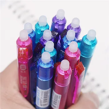 Veľkoobchod 48 ks/veľa vymazateľné náplň guľôčkové pero 0,5 mm Svetlé a farebné, stlačte guľôčkové pero