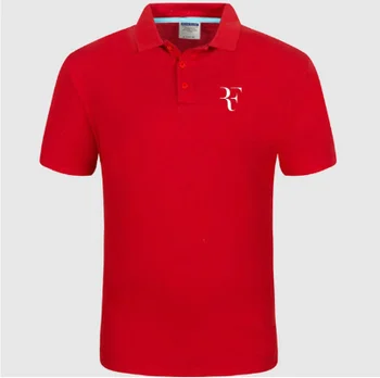2020 New Horúce Polo Tričko RF roger federer logo Bavlnené Polo tričko Krátky Rukáv Vysoké Množstvo polo shirts