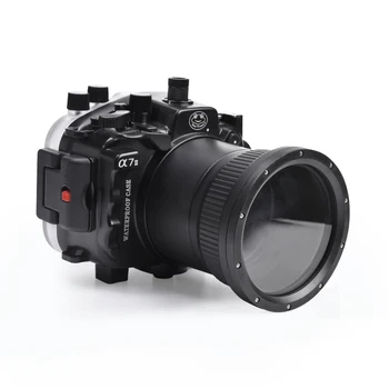 Vodotesný Box Podvodné Bývanie Fotoaparát Potápačské puzdro Pre Sony A7 II A7S A7R Mark II A7II A7M2 A7R2 A7RII 28-70 mm 90 mm Objektív
