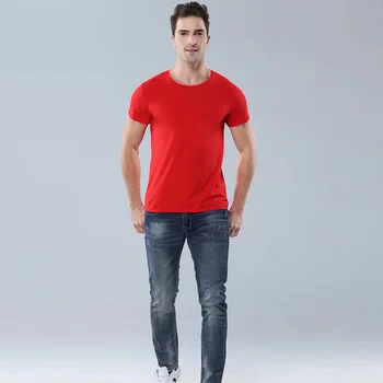 2021 Nové Cotton Mens T-shirt Short-sleeve Muž tričko Krátky Rukáv Pure Color Mužov, t košele Pre Mužov tričká Topy Tee B0886