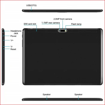 2021 Nové Play Store Populárne Verzie Tablette 10-palcové Tablet Pc Android 9.0 3G Hovoru Dual SIM Karty, WiFi, GPS, Bluetooth, 10.1