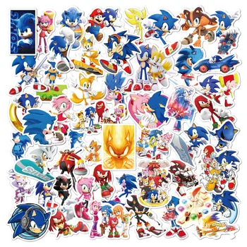 Roztomilý Sonic the Hedgehog Nálepky 50 Ks Komiksu, Anime, Nálepky na DIY Prenosný Počítač Skateboard Batožiny Vinylové Nepremokavé Odtlačkový