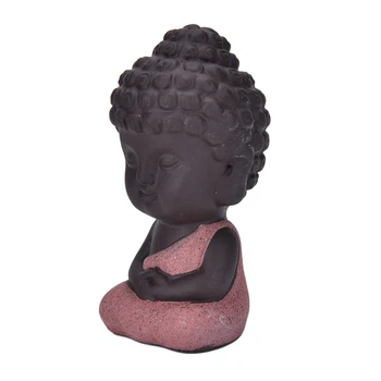 1Pc Zakka dekoratívne keramické ozdoby sochu Budhu mních figúrka tathagátu India Jogy Mandala čaj pet fialová keramické remeslá