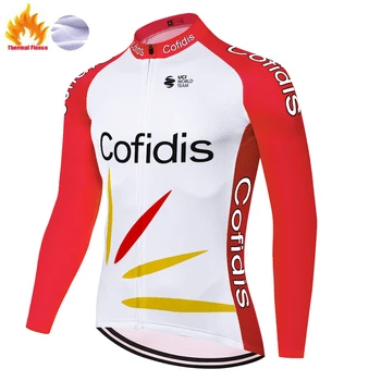 2020 tím Cofidis maillot ciclismo pro dlhý rukáv Zimné Thermal Fleece cyklistické oblečenie na bicykli tričko mužov