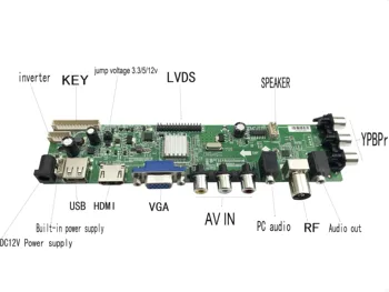 D3663lua ds a8 univerzálne led tv doska Digitálny Signál DVB-C, DVB-T/T2, LCD, LED TV Ovládač Radiča Rada full kit pre 15.6