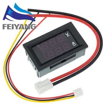 10pcs DC 0-100V 10A Digitálny Voltmeter Ammeter Duálne Zobrazovanie Napätie Detektora Aktuálne Meter Panel Amp Volt Rozchod 0.28