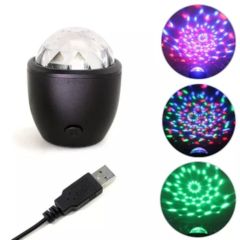 LED USB Mini Hlasom Aktivovaný Crystal Magic Ball Led Fáze Disco Ball Projektora Strana Svetlá Flash DJ Svetlá pre Domáce KTV Bar Auto