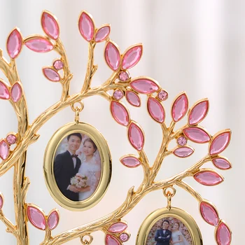 Rám obrazu Gold Foto rámček Family Tree Stôl Dekorácie Kovové Tvorivé Domova Osoba Priatelia Narodeniny 12 Piccolo