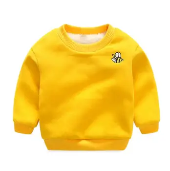 2020 Zimné Deti Plus zamatové tričko Hrubé bavlna Módne Chlapec dievča Teplé Cashmere Výšivky, mikiny oblečenie batoľa oblečenie