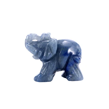 Figúrky Plavidlá, Vyrezávané Prírodný Kameň Modrý Mini Aventurine Vyrezávané Slon Zvieratá, Sochy, pre Domáce Dekorácie