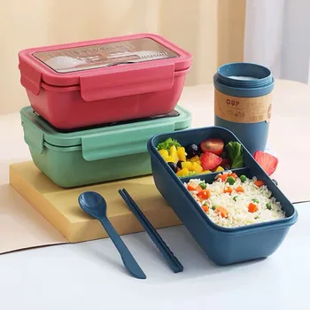 1100ml Mikrovlnná Lunch Box Prenosné 2 Vrstvy Potravín Kontajner Zdravý Obed Bento Boxy Sendvič S Riadu Doprava Zadarmo
