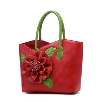 Johnature Čínsky Štýl, Ženy Big Bag 2020 Nové Vysoko Kvalitné Kožené Elegantné Kvet Kabelka Voľný Čas Veľkú Kapacitu, Tašky Cez Rameno