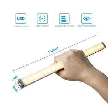 Smart Wireless LED Lampa USB Kuchyňa Bar Pod Skrinku Schody PIR Snímač Pohybu, Skrinka, Skriňa, Lampa Skriňa Svetlo Pre Spálne