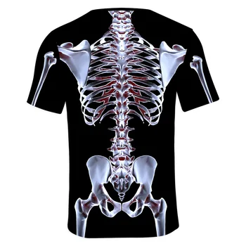 Mens Tshirts Lete Roku 2019 Lebky Kostra 3D T Shirt Hip Hop Krátky Rukáv Funny T-shirt Grafické Tees Halloween Kostýmy Veľká Veľkosť