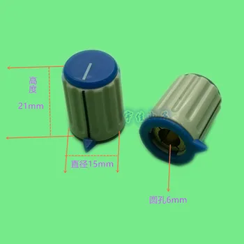 10 Kus Potenciometer gombík KN-15-Y-6.0 plastové medené jadro, vnútorné diery, 6mm so šípkou gombík nástroj gombík