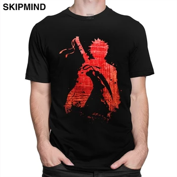 Ichigo Kurosaki T-shirts Mužov Bavlna Shinigami Anime Bleach Tee Topy Posádky Krku, Krátke Rukáv Grafické Tričko Oblečenie Merch