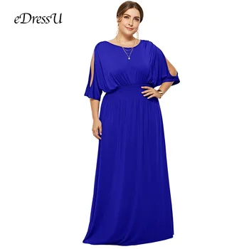 8 Farieb Plus Veľkosť Kráľovská Modrá Večer Formálne Šaty Elegantné Vestido Župan de Soiree Svadobný Hosť Šaty eDressU LMT-FP3110
