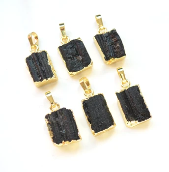 Surové čierny turmalín prívesok pre náušnice náhrdelníky,Šperky, prívesky hľadanie