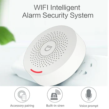 Tuya Smart Home Security Alarm Systém Hub Auta ,Hostiteľ s zvuku, funkcia, podpora Google a Alexa，Smar Život App