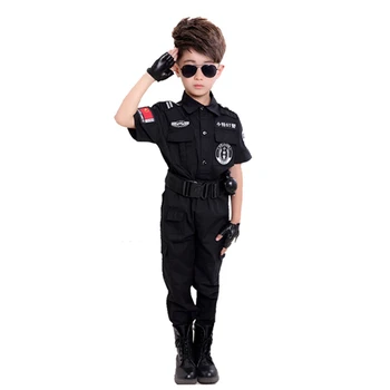 Deti, Cosplay Kostýmy Chlapci Policajt Jednotné Vojenské Špeciálne Sily Nóbl Oblečenie Karneval CS Party oblečenie Taktické Vyhovuje