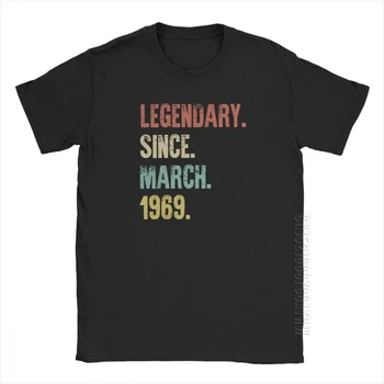 Retro Vintage 50. Narodeniny T-Shirt Legendárny Od Marca 1969 Človeka Tričko Fashion Čistej Bavlny Krátke Rukávy Tees Tlačených Topy