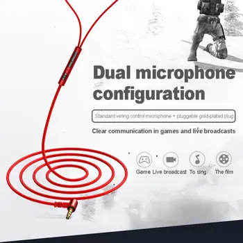Káblové Slúchadlá s Mikrofónom Zníženie Hluku Káblové In-Ear Slúchadiel do uší (Universal Mobile Gaming Headset Káblové Slúchadlá