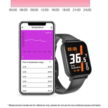F25 Smart Hodinky Temperatur Srdcového tepu Dotykový Displej Fitness Tracker pre Ženy, Mužov Šport Smartwatch pre iOS a Android