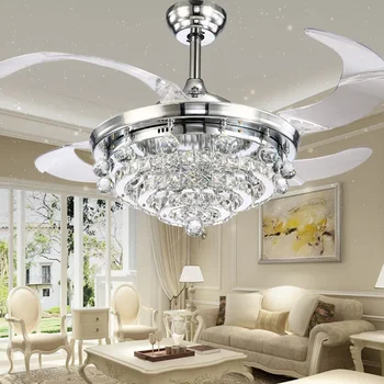 Luxusné Crystal LED Stropné Ventilátory Crystal Light Jedáleň, Obývacia Izba Ventilátor Droplights Moderné Crystal Stropné Ventilátory Svetlá